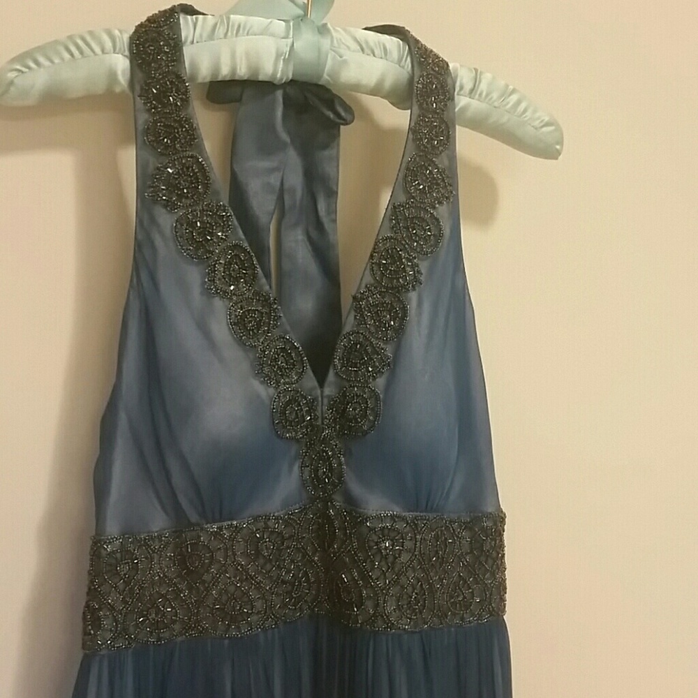 Silk halter evening gown